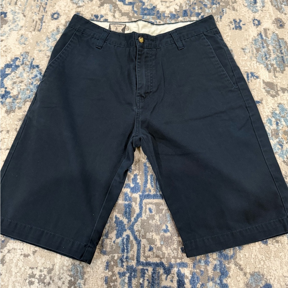 Volcom Dark Blue Flat Front Shorts